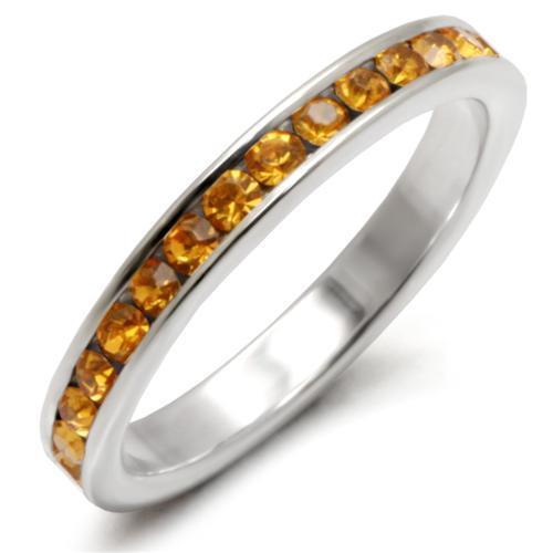 JCE147 High-Polished 925 Sterling Silver Ring with Top Grade Crystal  in Topaz