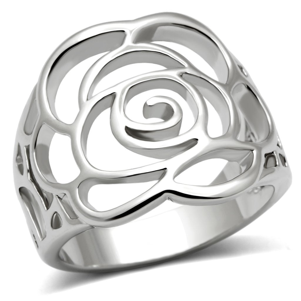 JCE199 Rhodium Brass Ring with No Stone