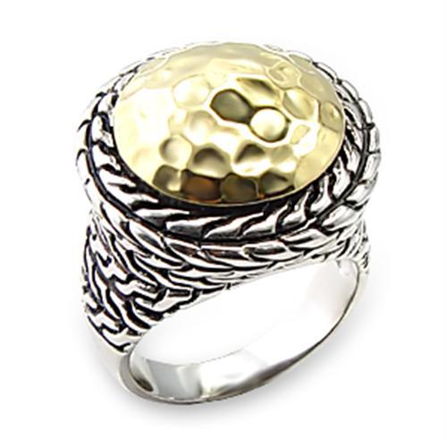JCE084 Reverse Two-Tone Brass Ring with No Stone