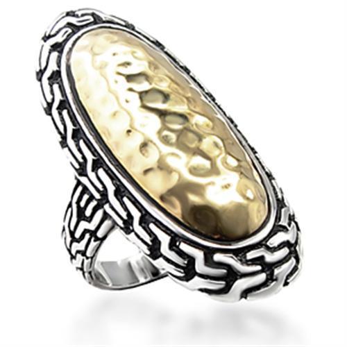 JCE085 Reverse Two-Tone Brass Ring with No Stone