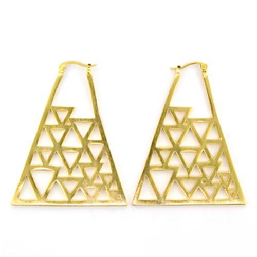 JCE017 Gold & Brush Brass Earrings with No Stone-PCS