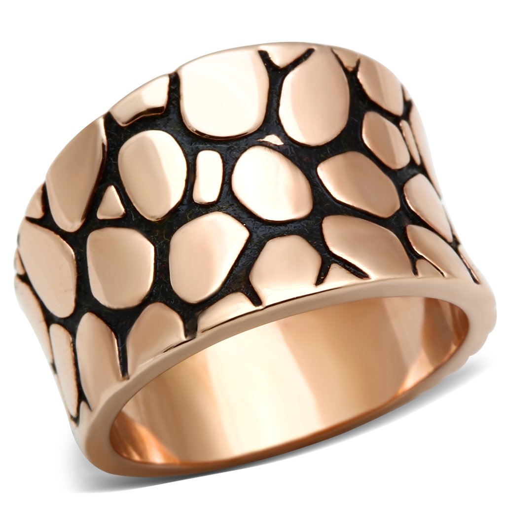 JCE204 IP Rose Gold(Ion Plating) Brass Ring with No Stone