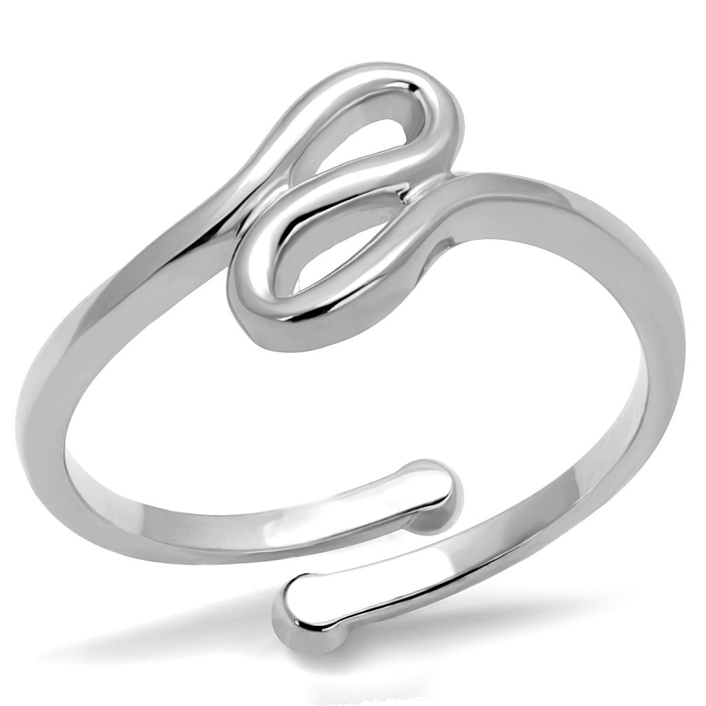 JCE3999 Rhodium Brass Ring with No Stone