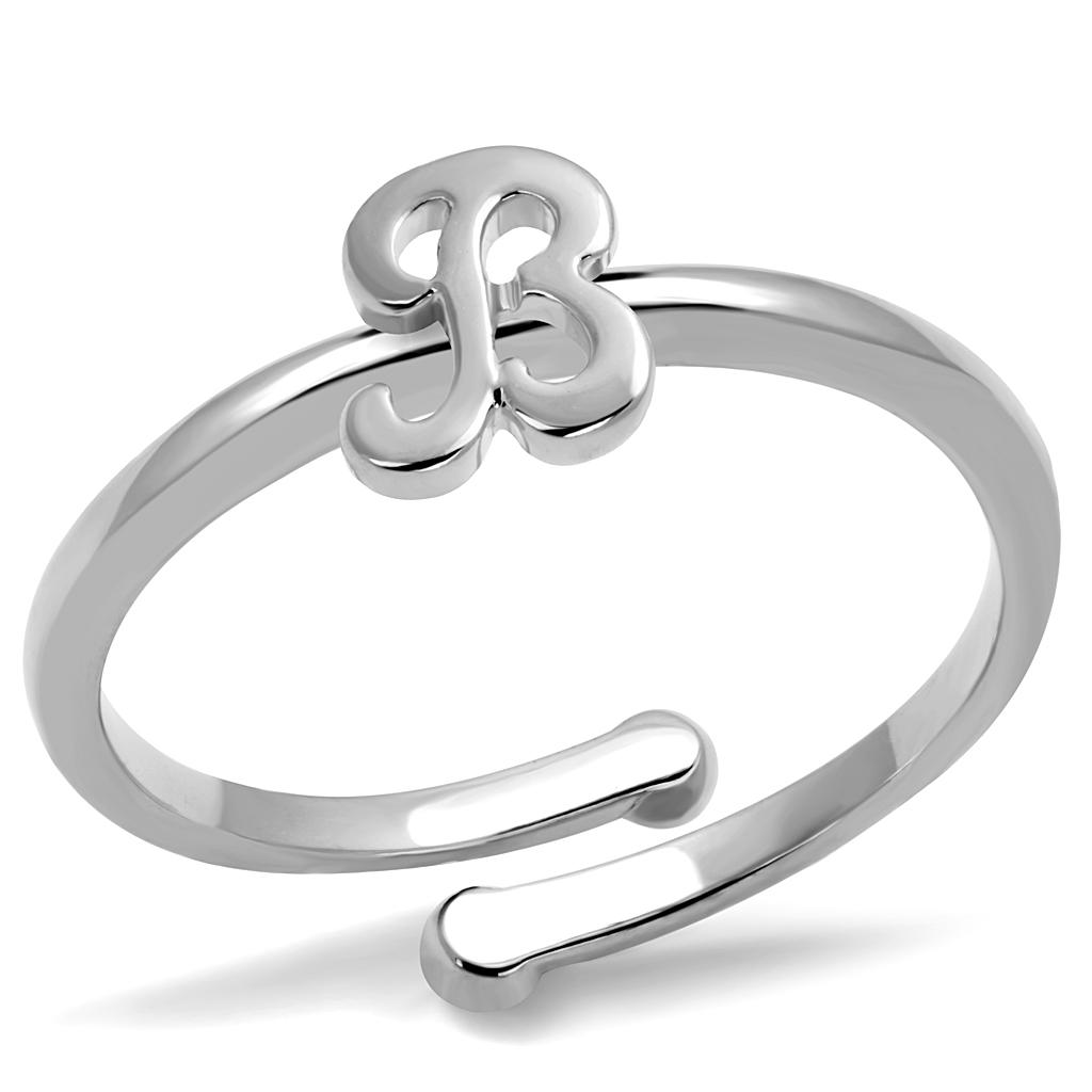 JCE4025 Rhodium Brass Ring with No Stone