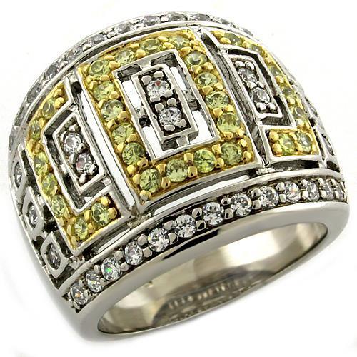 JCEAS1043 Gold+Rhodium 925 Sterling Silver Ring with AAA Grade CZ  in Clear