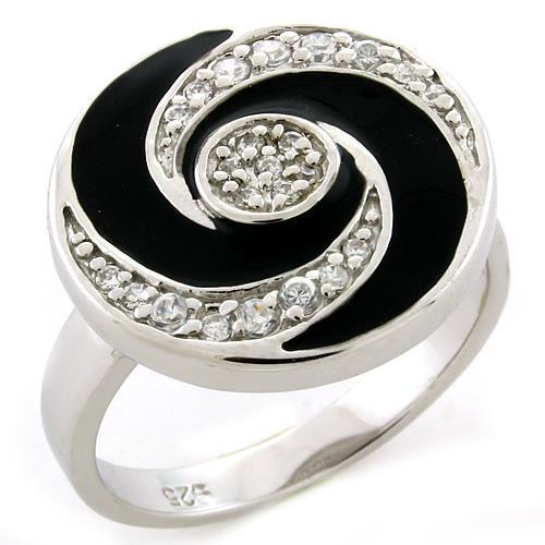 JCEAS1078 Rhodium 925 Sterling Silver Ring with AAA Grade CZ  in Clear