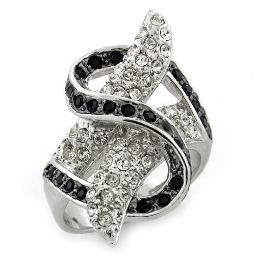 JCEAS1133 Special Color 925 Sterling Silver Ring with Top Grade Crystal  in Multi Color
