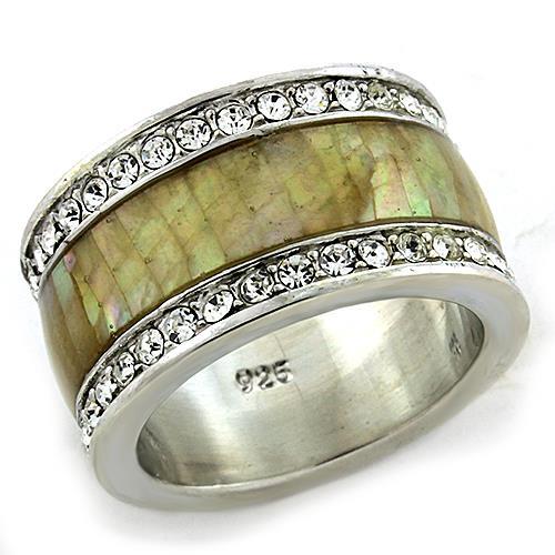 JCEAS1180 Rhodium 925 Sterling Silver Ring with Precious Stone Conch in Multi Color
