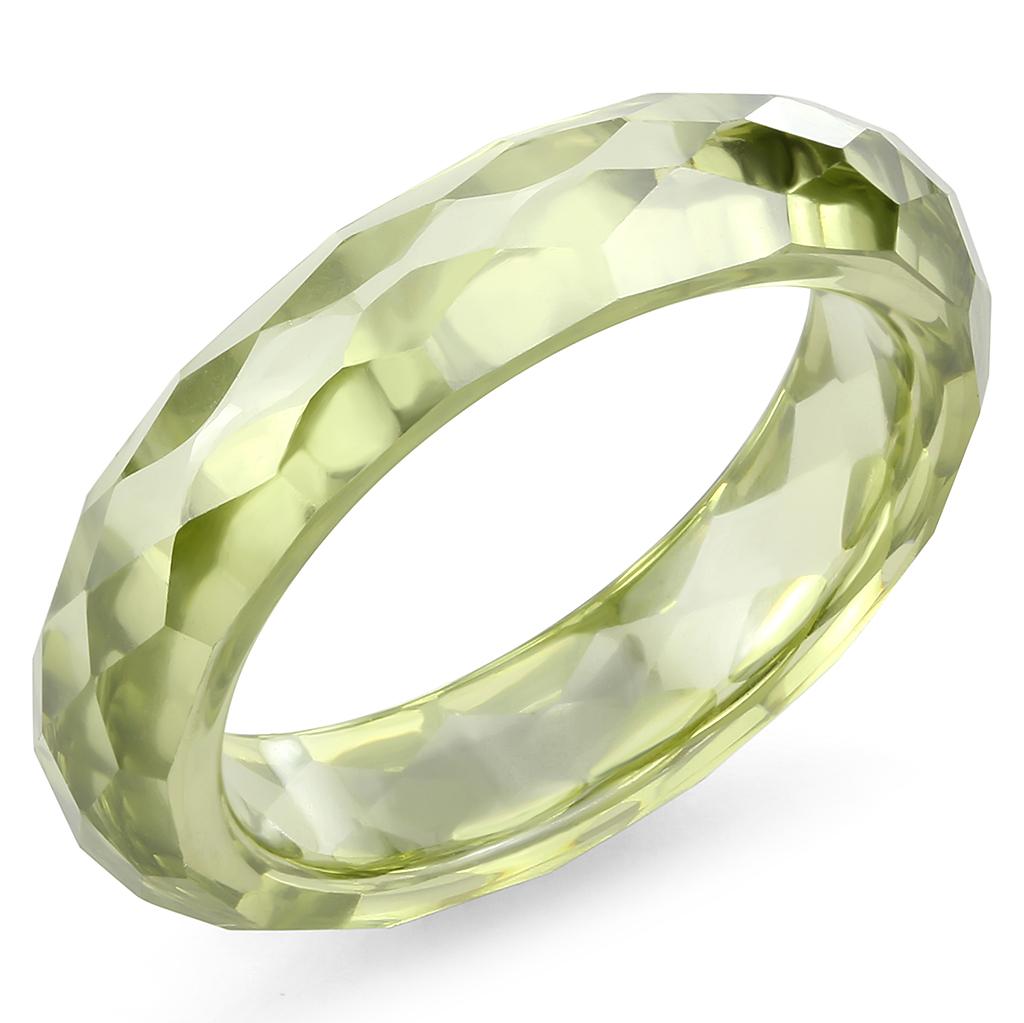 JCES082 Stone Ring with AAA Grade CZ  in Olivine color