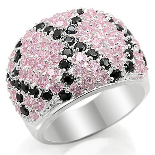 JCES357 Silver 925 Sterling Silver Ring with AAA Grade CZ  in Multi Color