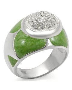 JCES457 Silver 925 Sterling Silver Ring with AAA Grade CZ  in Clear