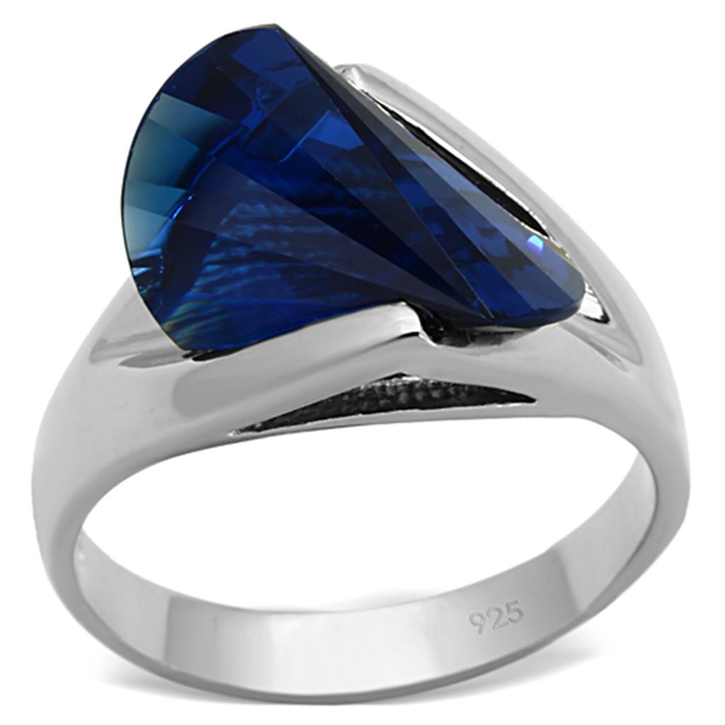 JCES642 Silver 925 Sterling Silver Ring with Synthetic Synthetic Glass in Montana