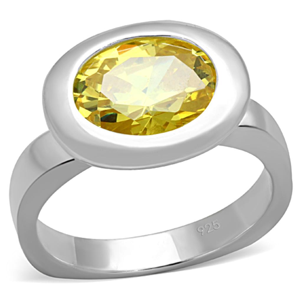 JCES751 Silver 925 Sterling Silver Ring with AAA Grade CZ  in Topaz