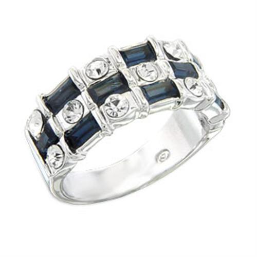 JCE5206 Rhodium 925 Sterling Silver Ring with Top Grade Crystal  in Montana