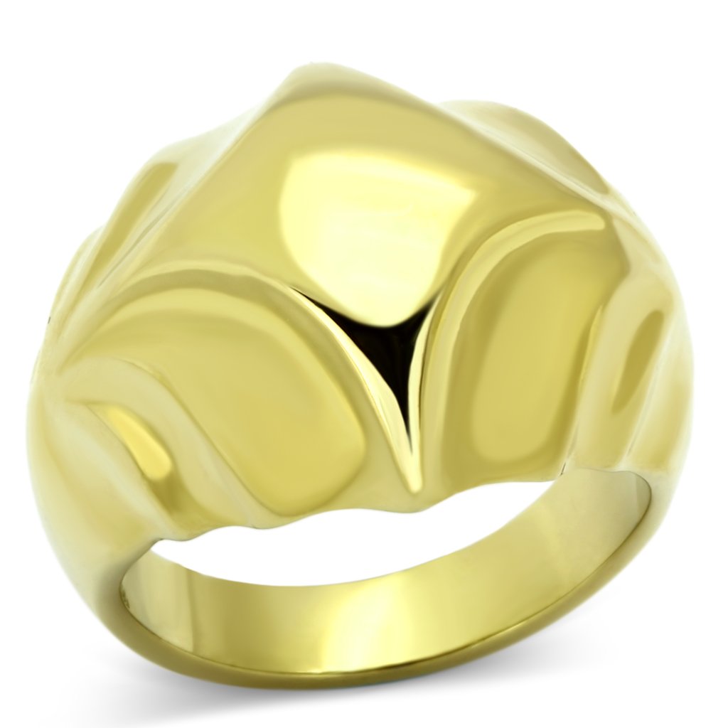JCE1026 IP Gold(Ion Plating) Stainless Steel Ring with No Stone