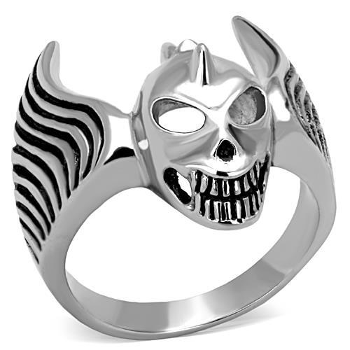JCE1599 High polished (no plating) Stainless Steel Ring with Epoxy  in Jet