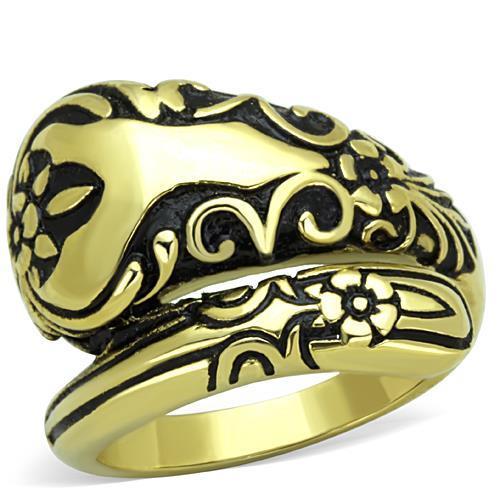JCE1713 IP Gold(Ion Plating) Stainless Steel Ring with Epoxy  in Jet