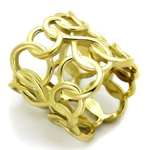 JCE1882 IP Gold(Ion Plating) Stainless Steel Ring with No Stone