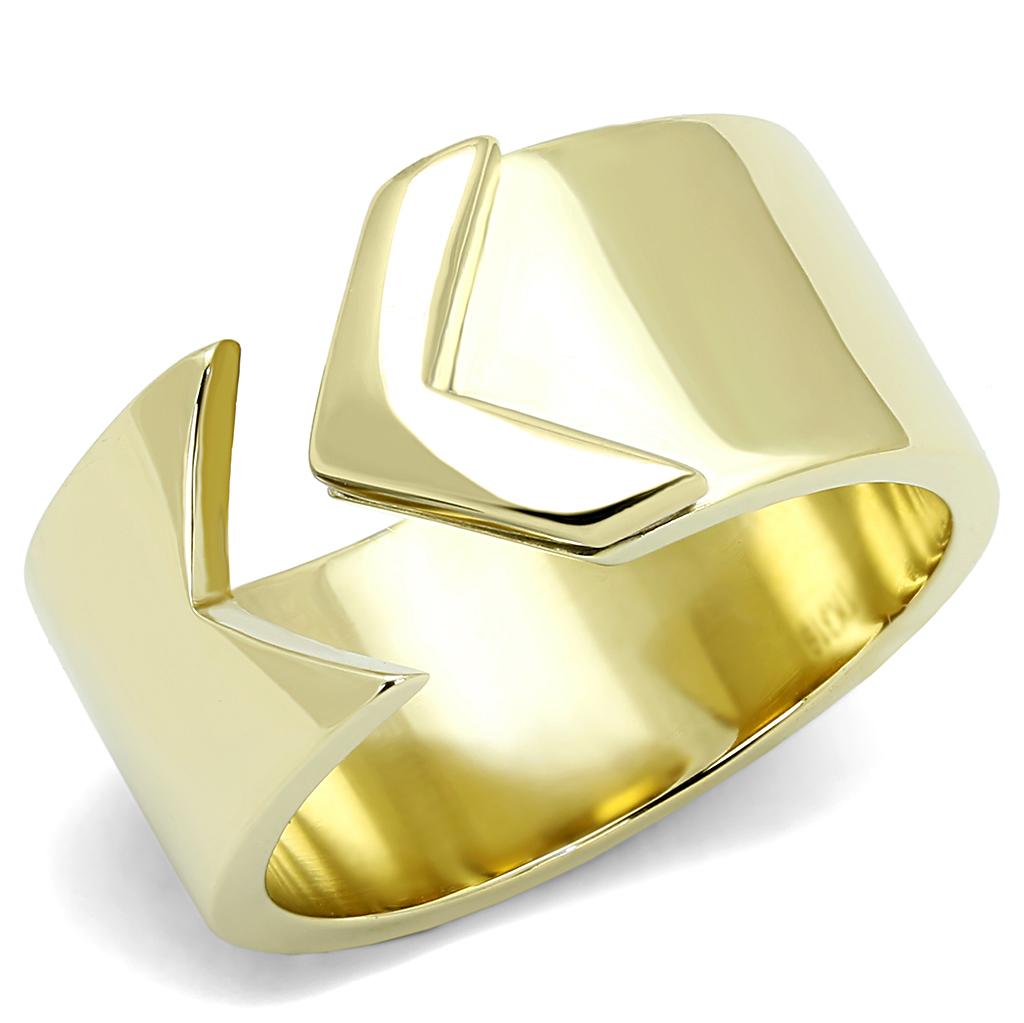 JCE3120 IP Gold(Ion Plating) Stainless Steel Ring with No Stone
