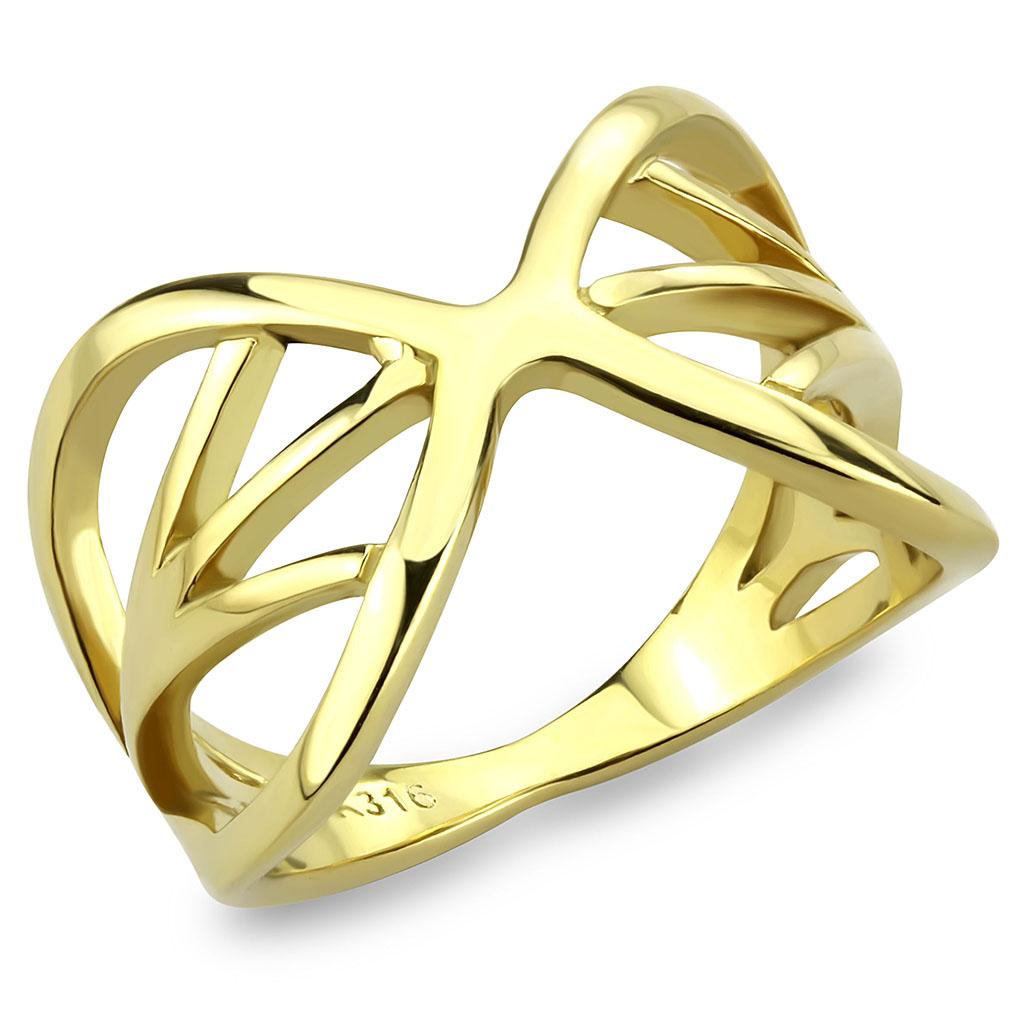 JCE3624 IP Gold(Ion Plating) Stainless Steel Ring with No Stone