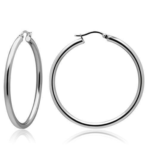 JCE425 High polished (no plating) Stainless Steel Earrings with No Stone