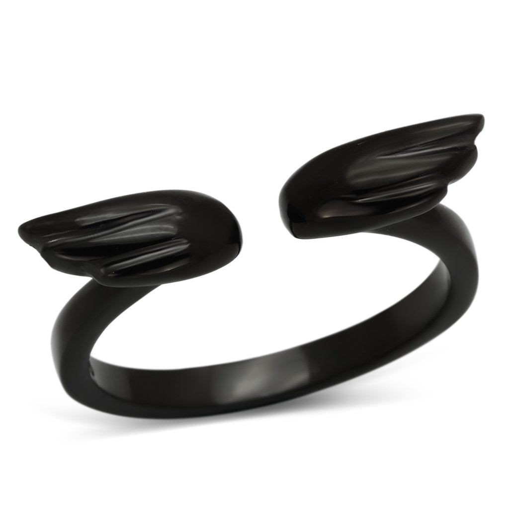 JCE987 IP Black(Ion Plating) Stainless Steel Ring with No Stone