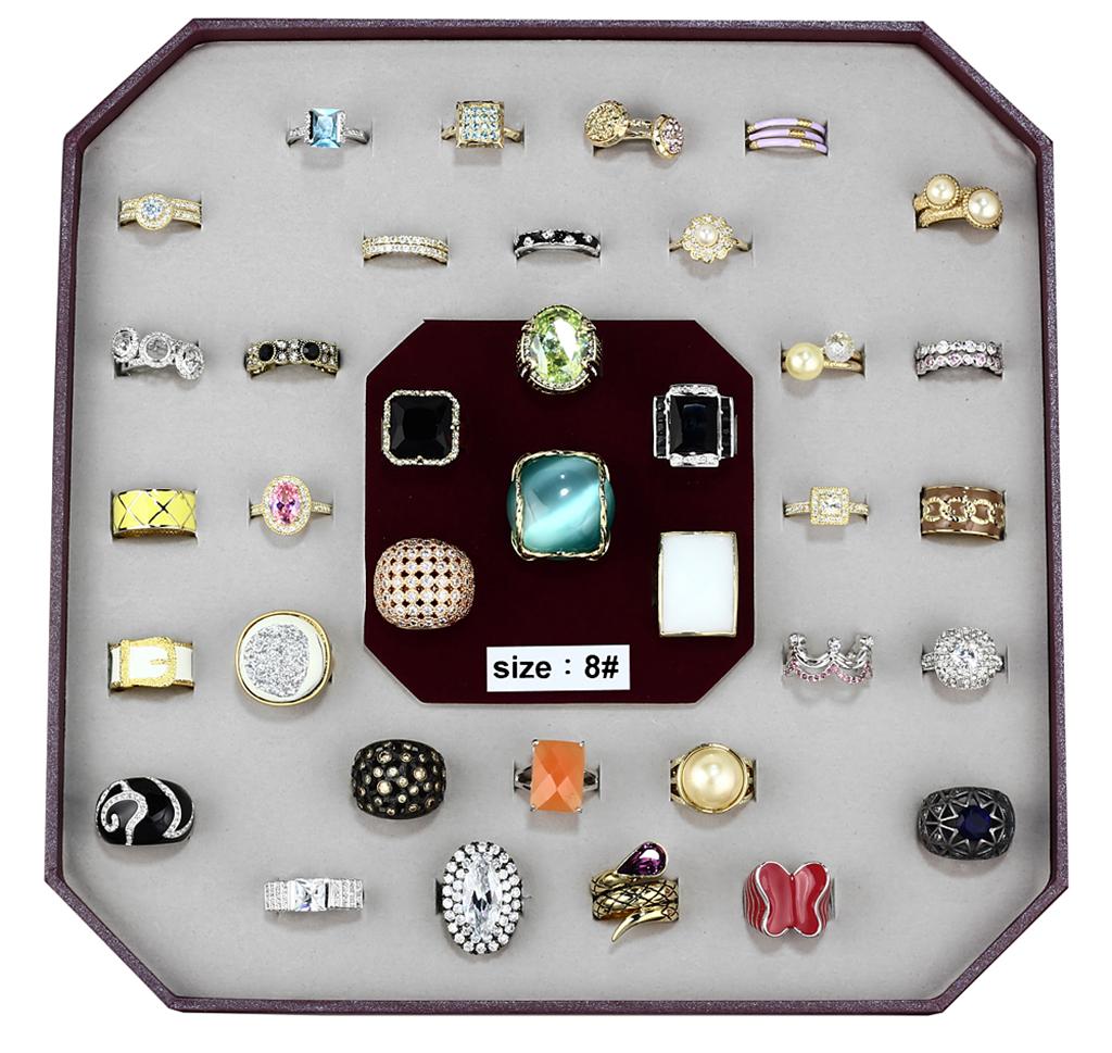 JCE-010-SIZE8 010-SIZE8 - Assorted Brass Ring with Assorted  in Assorted