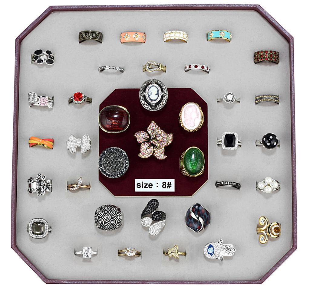 JCE-021-SIZE8 021-SIZE8 - Assorted Brass Ring with Assorted  in Assorted